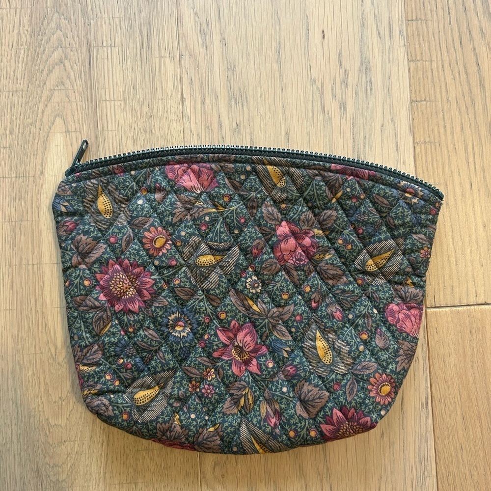 Vintage Vera Bradley Quilted Floral Cosmetic Pouch - Made in USA